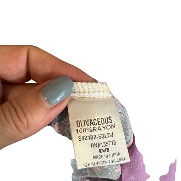 Olivaceous Pink & Purple Colorful Bright Long Sleeve Boho Dress Women Sz M - Picture 9 of 10